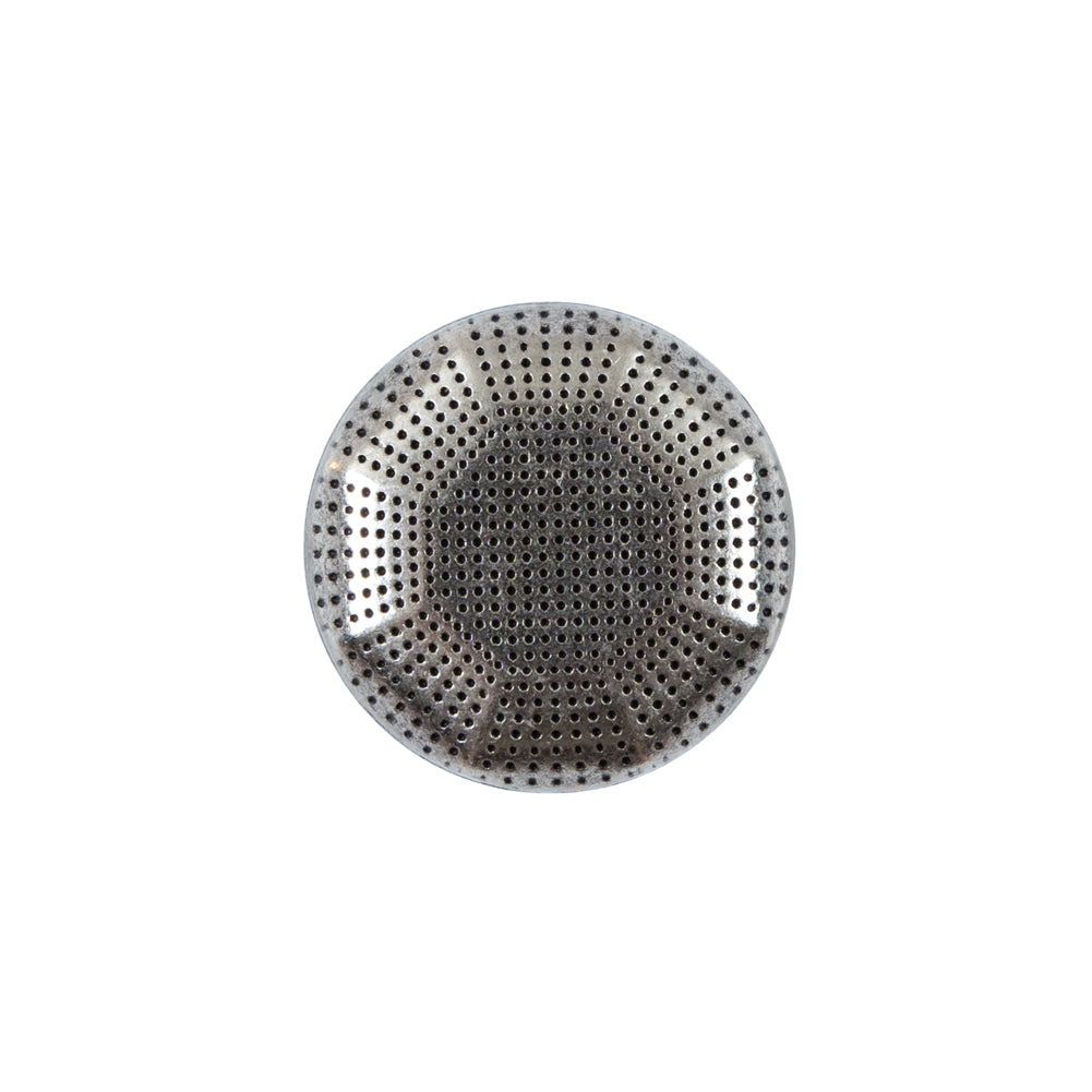 Italian Silver Perforated Metal Button - 32L/20mm