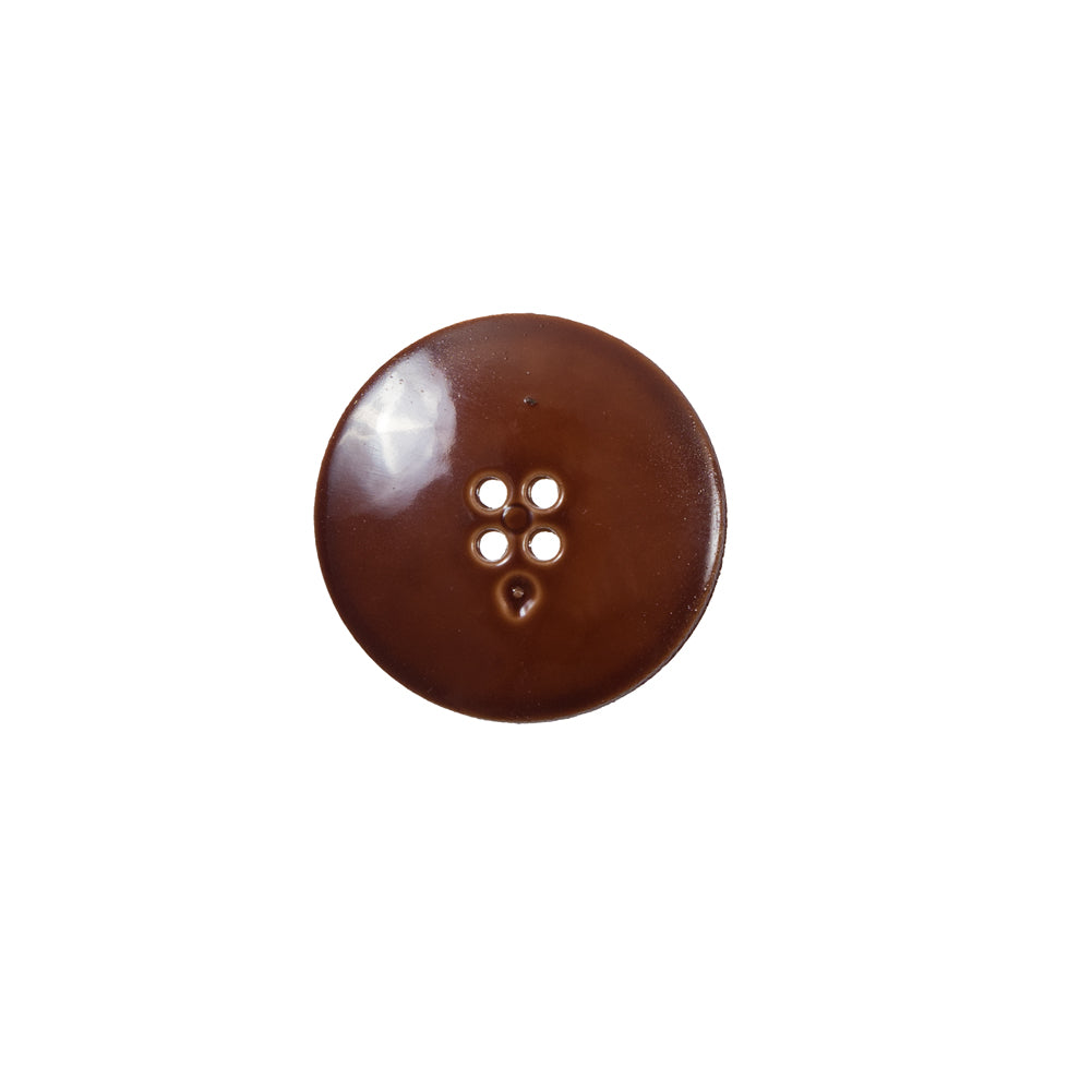 Italian Toffee Brown Textured Button - 24L/15mm Detail
