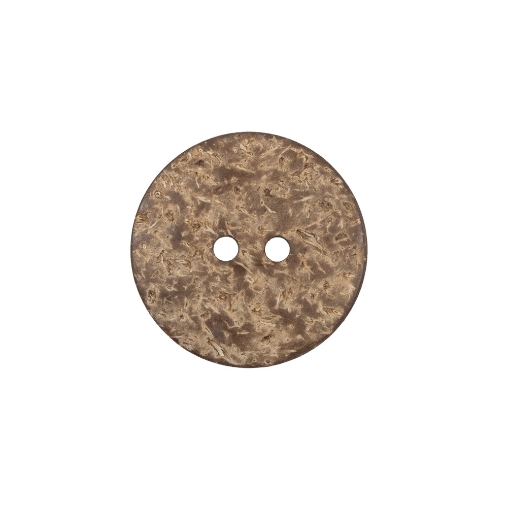 Italian Black Etched Coconut Button - 32L/20mm - Detail