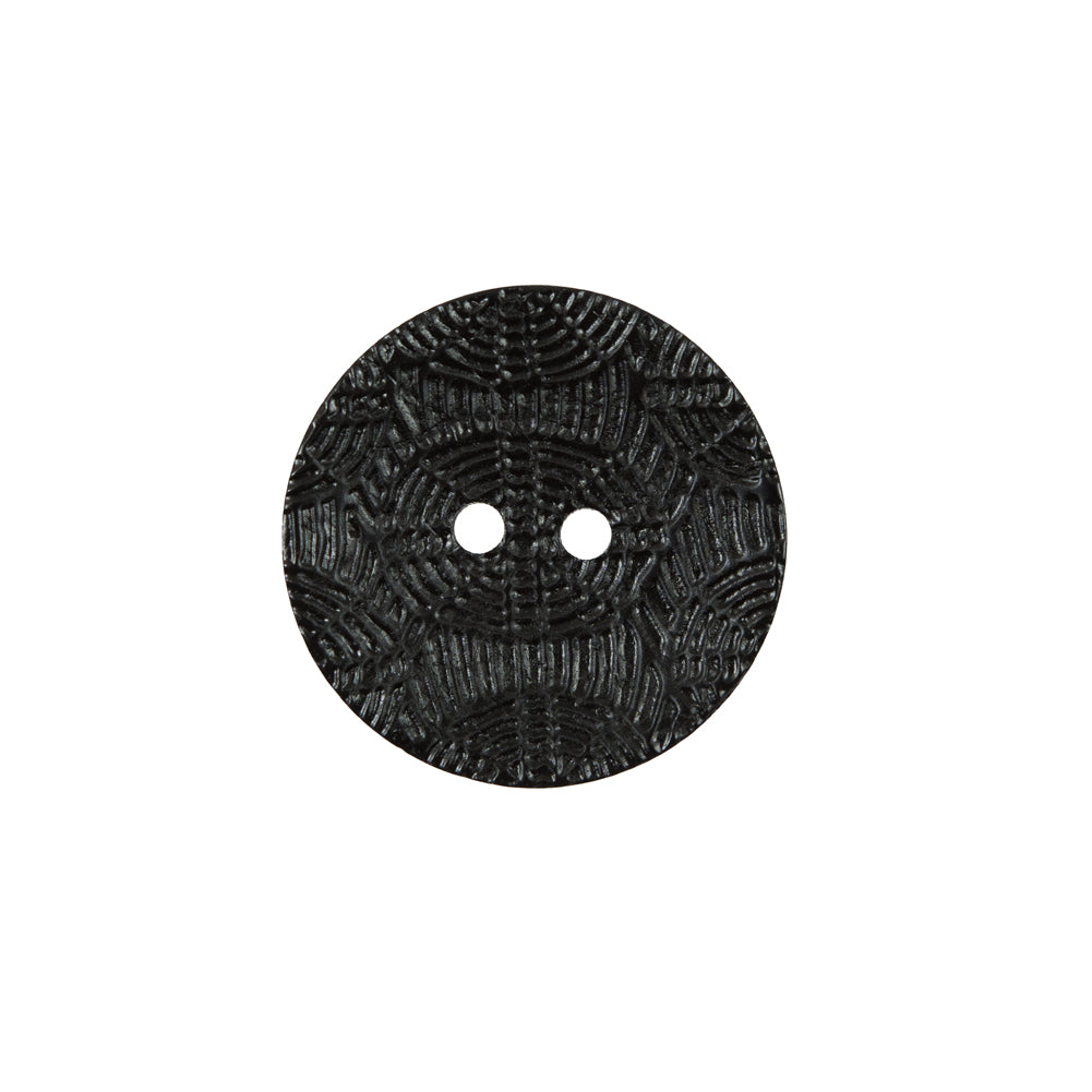Italian Black Etched Coconut Button - 32L/20mm