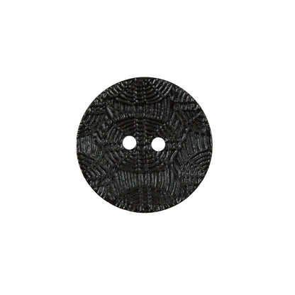 Italian Black Etched Coconut Button - 32L/20mm
