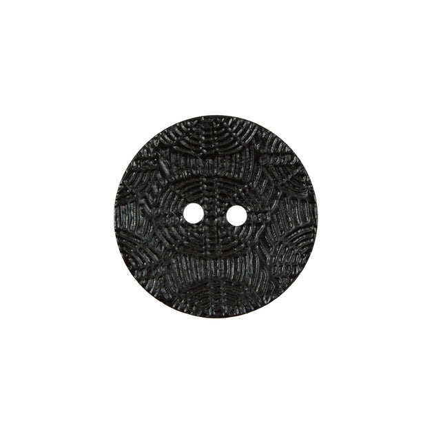 Italian Black Etched Coconut Button - 32L/20mm