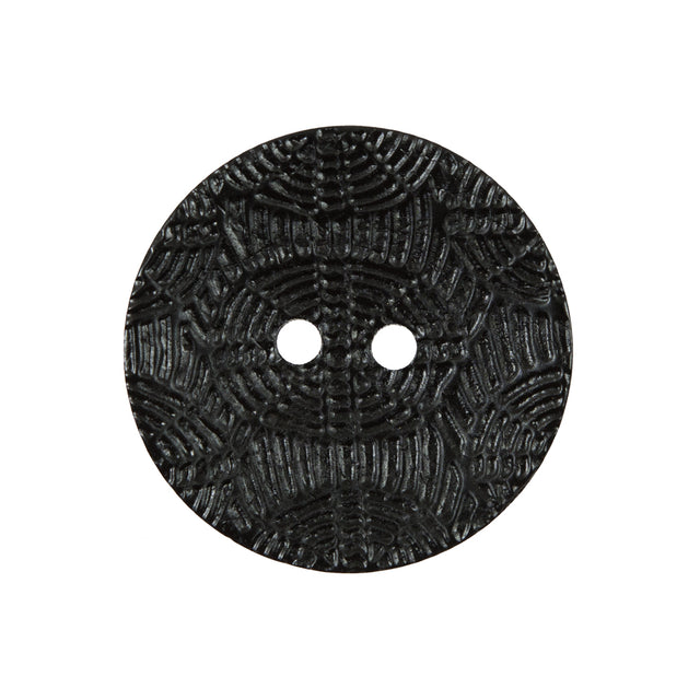 Italian Black Etched Coconut Button - 40L/25.5mm