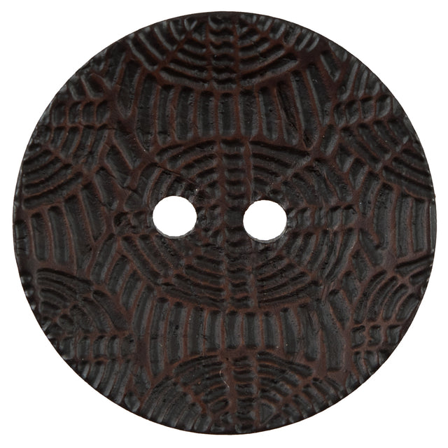 Italian Dark Brown Etched Coconut Button - 64L/40.5mm