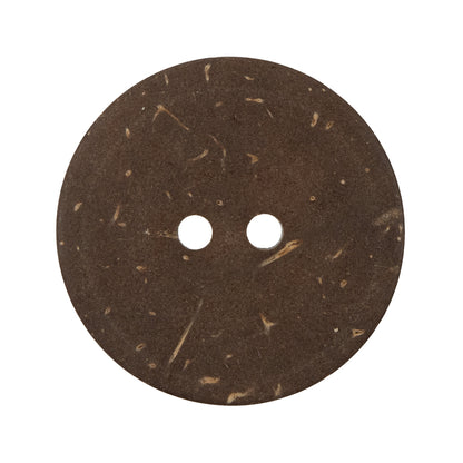 Italian Beige and Silver Carved Coconut Button - 48L/30mm - Detail