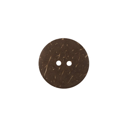 Italian Brown Carved Coconut Button - 24L/15mm Detail