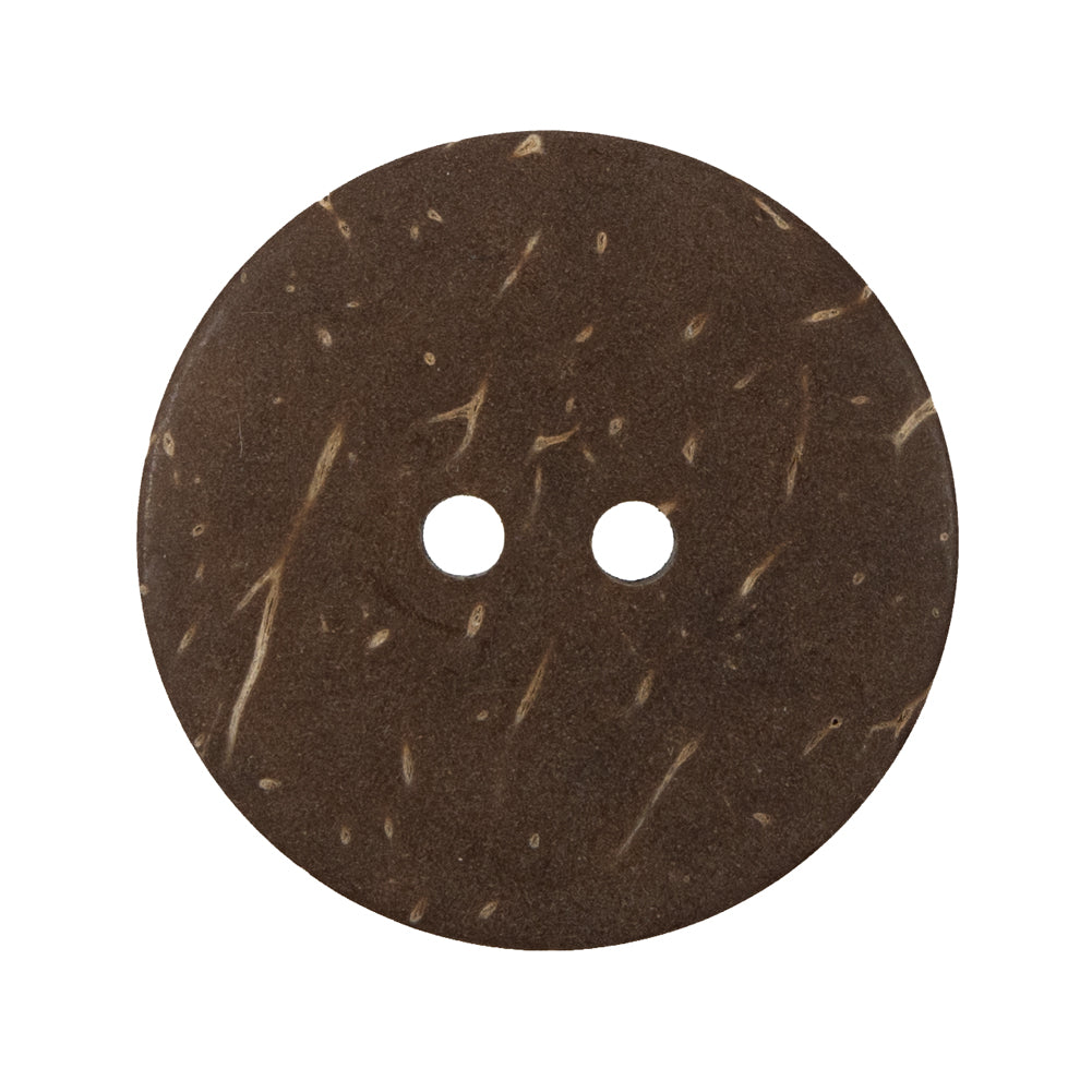 Italian Brown Carved Coconut Button - 48L/30mm - Detail