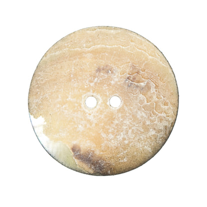 Italian Black and White Floral Printed Mother Of Pearl Button - 44L/28mm Detail