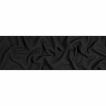 Italian Black Virgin Wool Double Crepe Folded