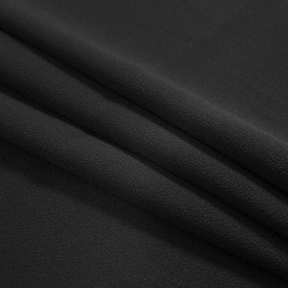 Italian Black Virgin Wool Double Crepe Detail