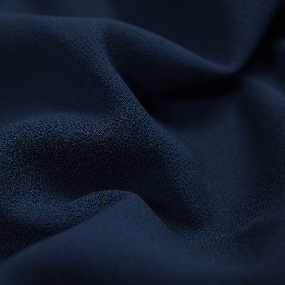 Italian Navy Virgin Wool Double Crepe - Full