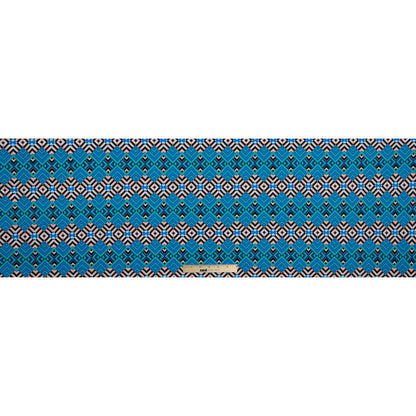 Campanula Blue and Shell Coral Geometric Cotton Poplin - Folded