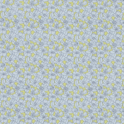 Limelight and White Floral Printed Cotton Poplin