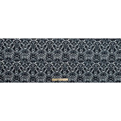 Black and Winter White Abstract Printed Stretch Cotton Sateen Folded