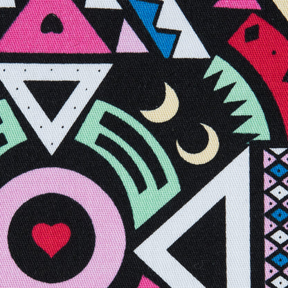 Victoria Blue/Magenta Multicolor Geometric Printed Stretch Cotton Twill - Full