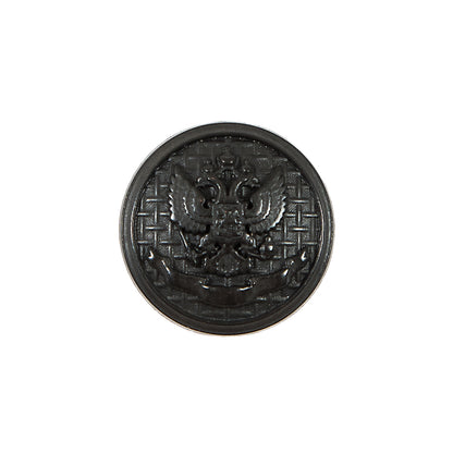 Italian Black Button with Double-Headed Eagle Emblem - 32L/20mm