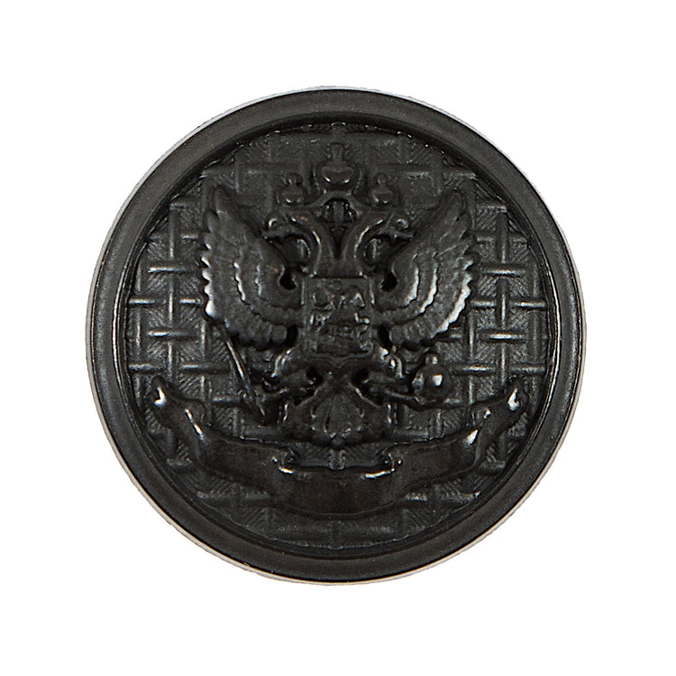 template--25130090922057__main-Italian Black Button with Double-Headed Eagle Emblem - 44L/28mm