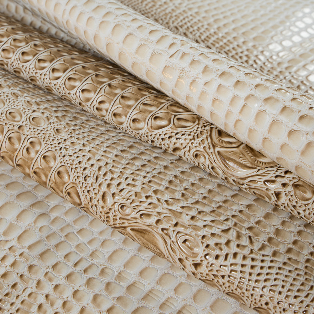 Whisper White Crocodile Vinyl - Folded