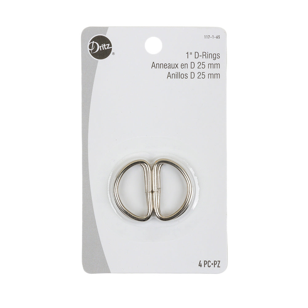 Dritz 4pc Nickel D-Rings - 1&amp;quot;