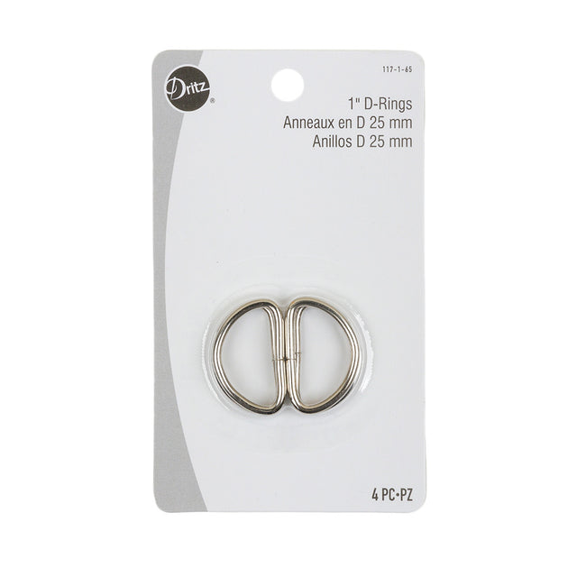 Dritz 4pc Nickel D-Rings - 1&amp;quot;
