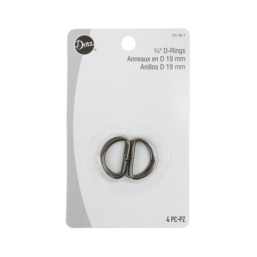 Dritz 4pc Black D-Rings - 0.75"