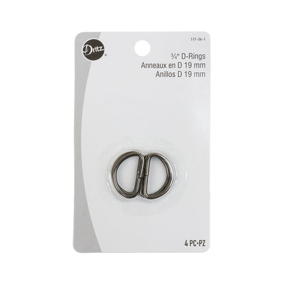 Dritz 4pc Black D-Rings - 0.75"