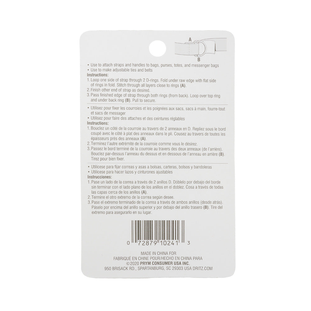 Dritz 4pc Nickel D-Rings - 0.75" Full