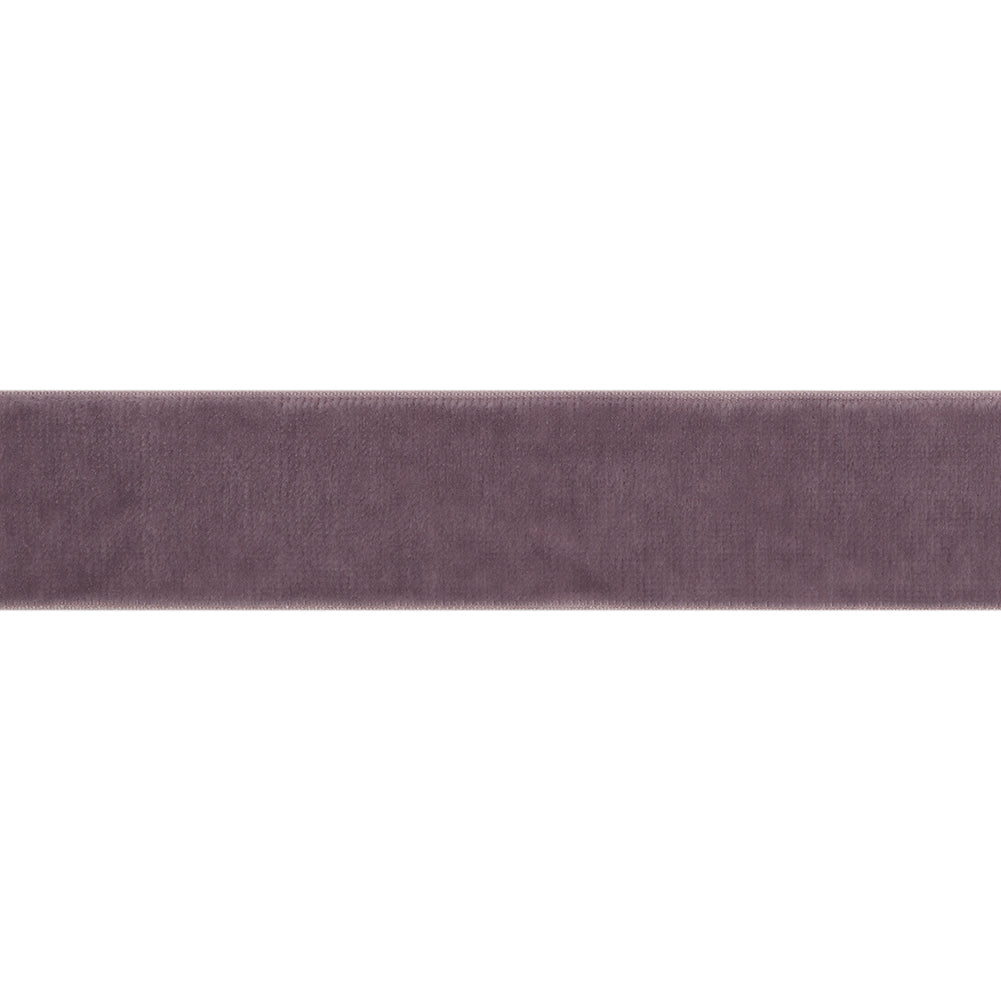 Stretch Velvet Ribbon Trim Made in Italy - 0.875" - Dusty Lilac - Gislaine Collection