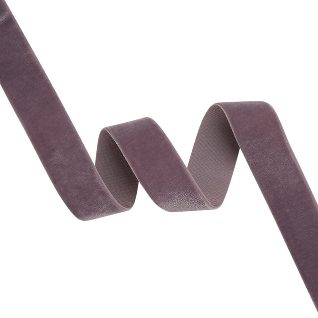 Stretch Velvet Ribbon Trim Made in Italy - 0.875" - Dusty Lilac - Gislaine Collection