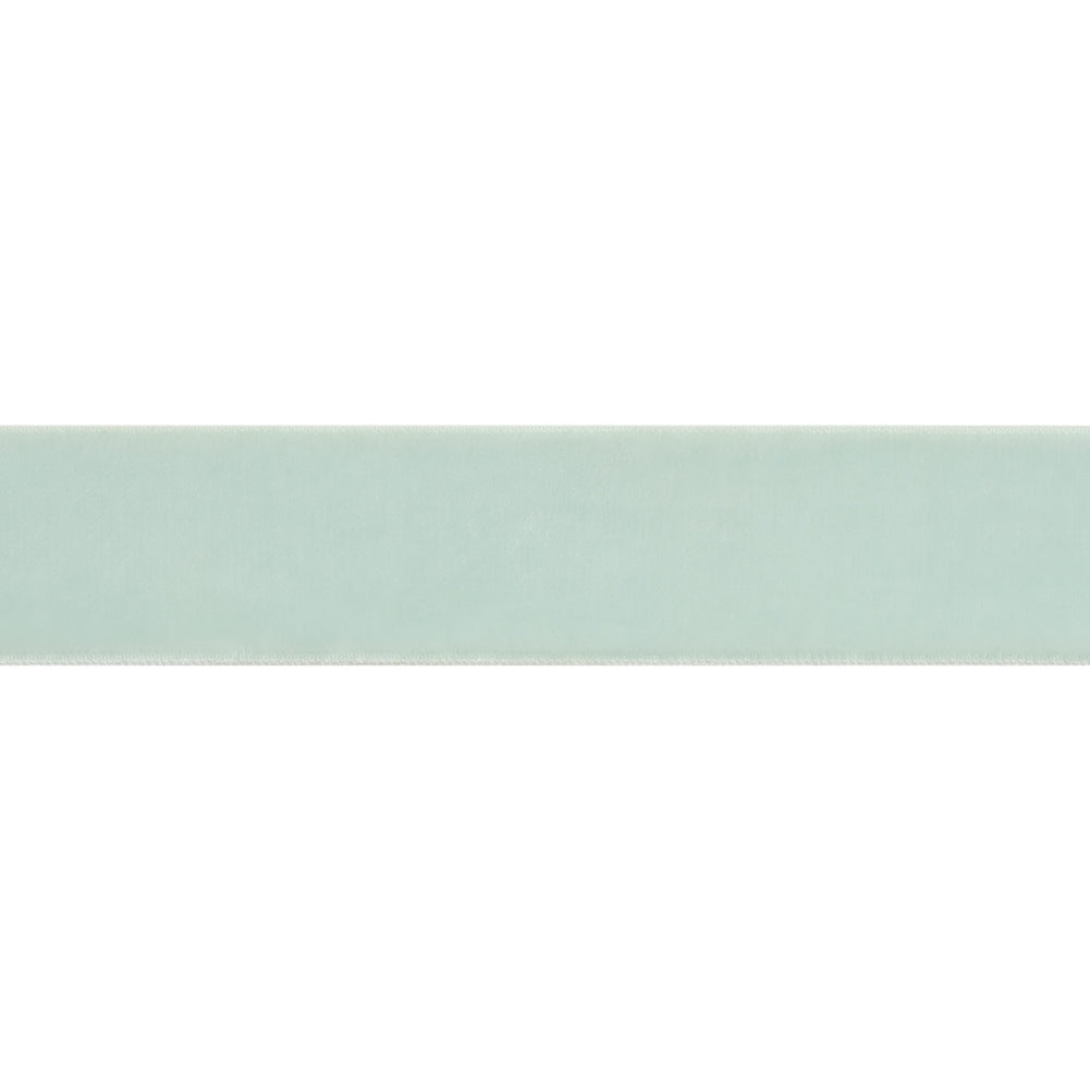 Stretch Velvet Ribbon Trim Made in Italy - 0.875" - Pale Mint - Gislaine Collection