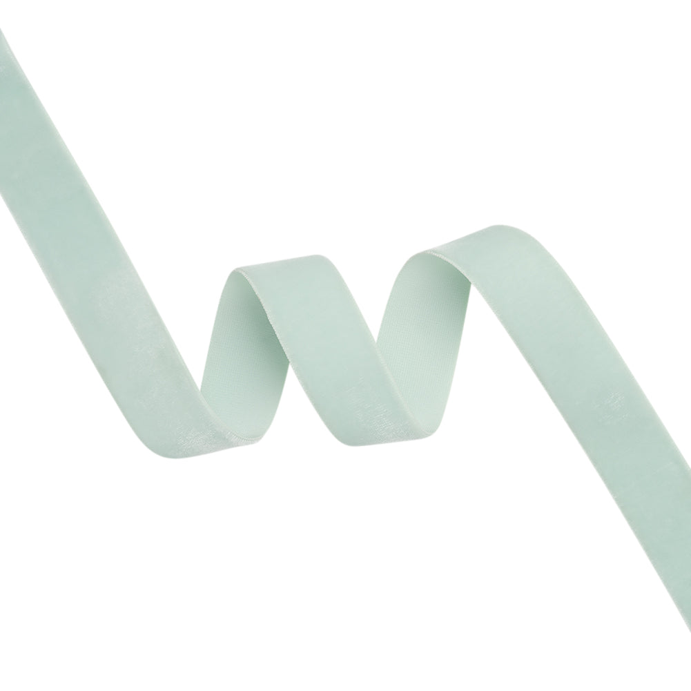 Stretch Velvet Ribbon Trim Made in Italy - 0.875" - Pale Mint - Gislaine Collection