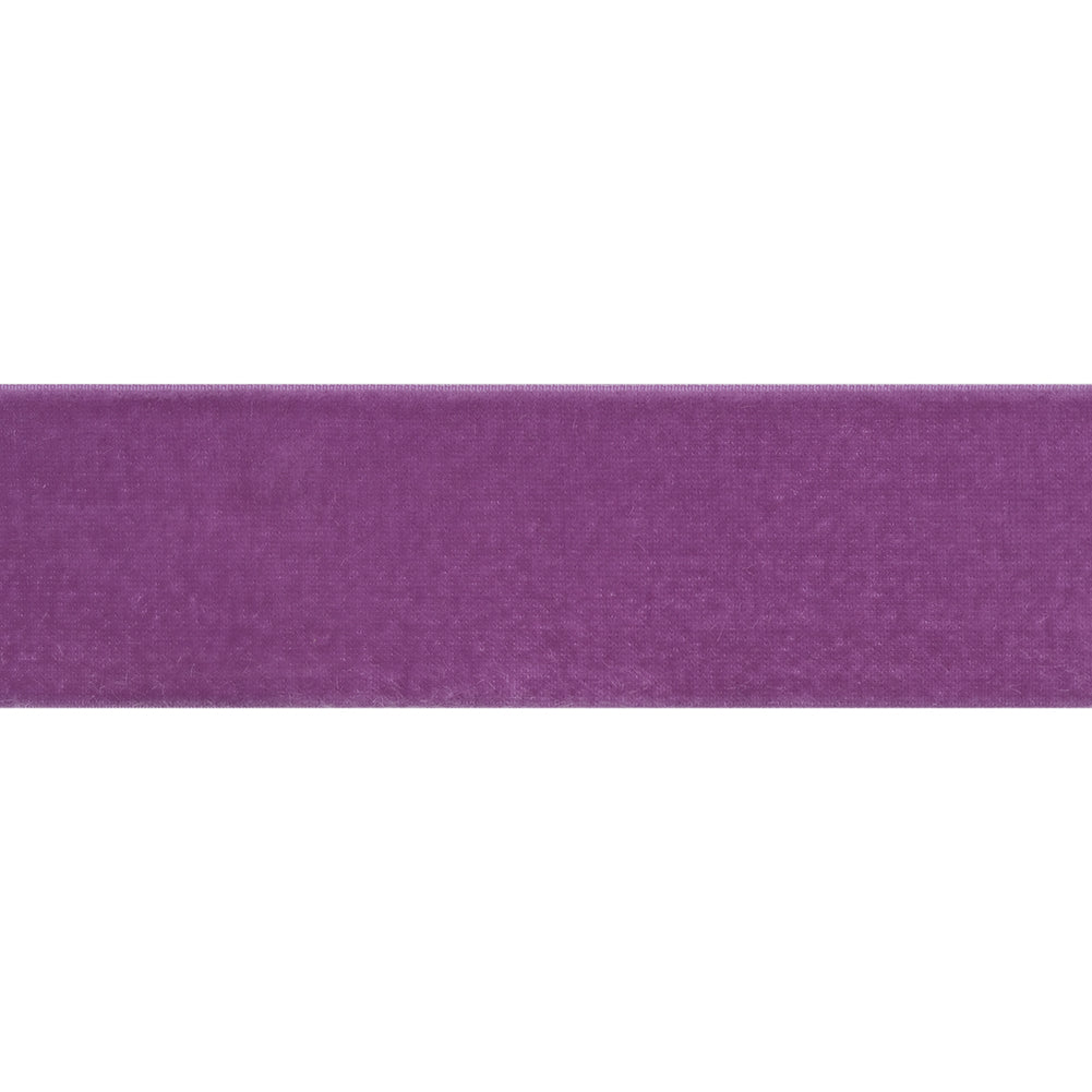Stretch Velvet Ribbon Trim Made in Italy - 1.5" - Purple - Gislaine Collection