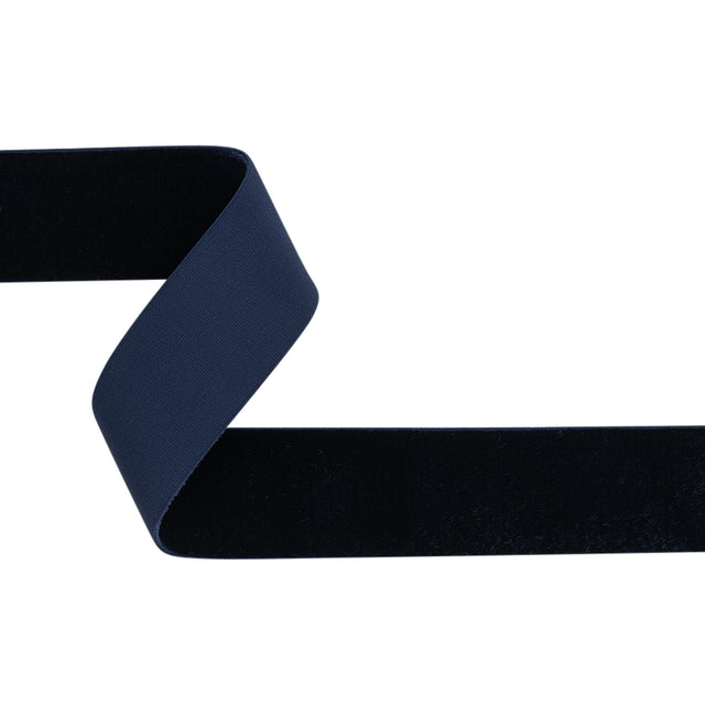 Stretch Velvet Ribbon Trim Made in Italy - 1.5" - Navy - Gislaine Collection