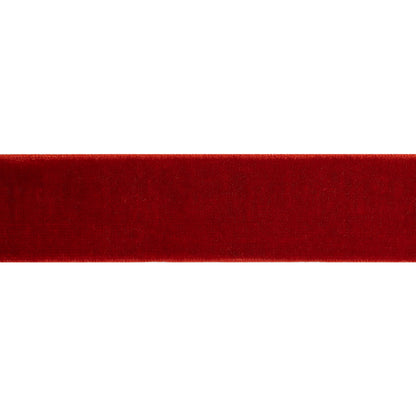 Stretch Velvet Ribbon Trim Made in Italy - 0.875" - Deep Red - Gislaine Collection