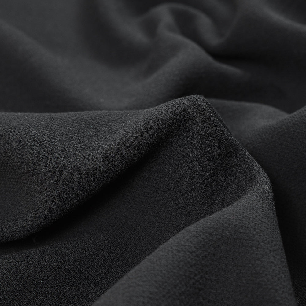 Black 100% Double Wool Crepe Full
