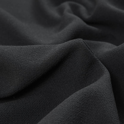 Black 100% Double Wool Crepe Full