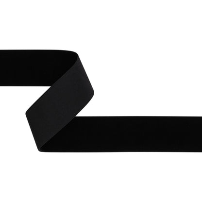Stretch Velvet Ribbon Trim Made in Italy - 1.5" - Black - Gislaine Collection