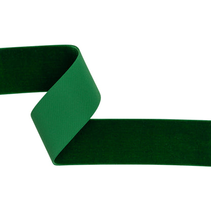 Stretch Velvet Ribbon Trim Made in Italy - 2" - Emerald Green - Gislaine Collection