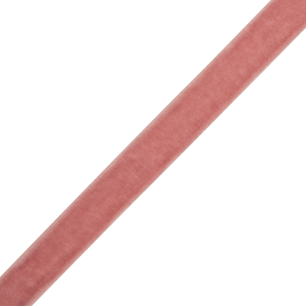 Stretch Velvet Ribbon Trim Made in Italy - 0.625" - Dusty Rose - Gislaine Collection