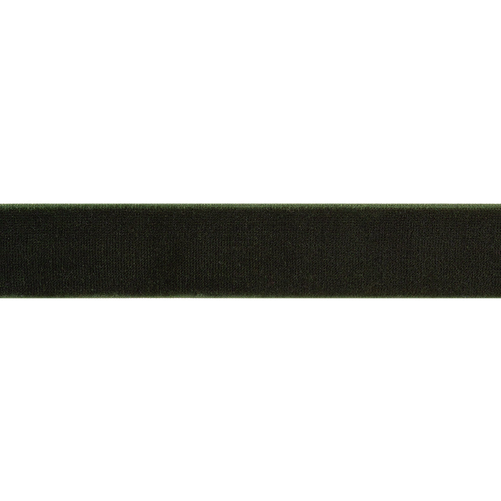 Stretch Velvet Ribbon Trim Made in Italy - 0.875" - Forest Green - Gislaine Collection