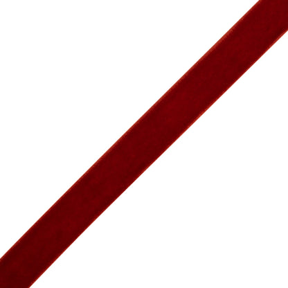 Stretch Velvet Ribbon Trim Made in Italy - 0.625" - Deep Red - Gislaine Collection