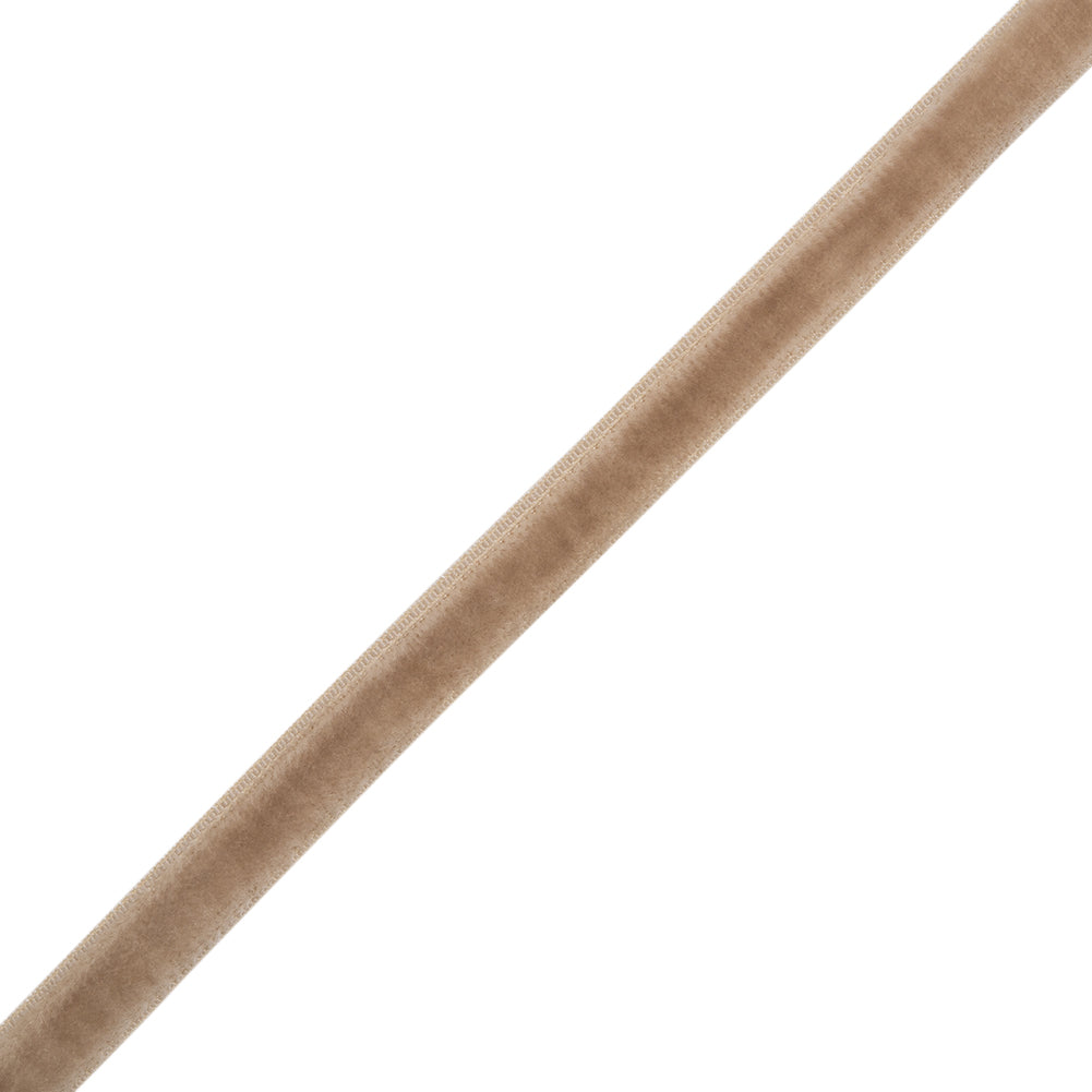 Stretch Velvet Ribbon Trim Made in Italy - 0.25" - Beige - Gislaine Collection