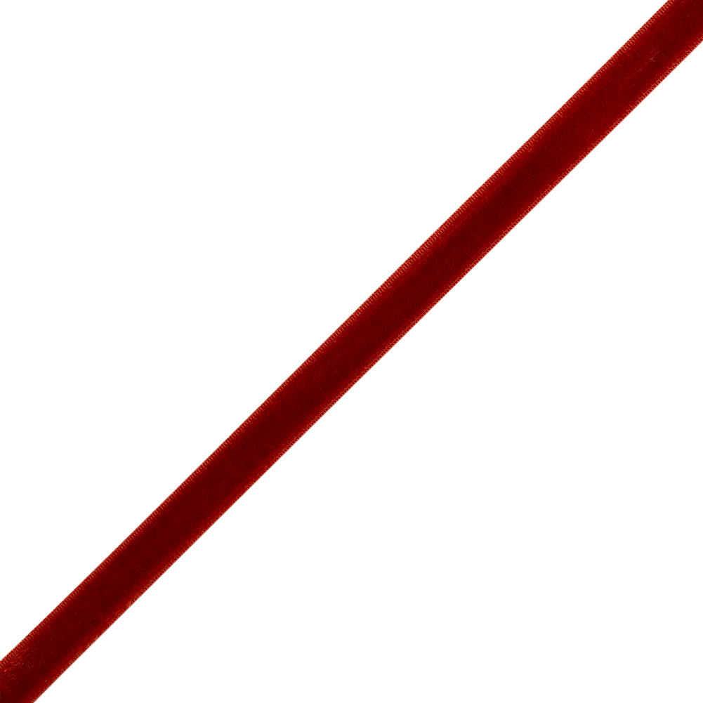 Stretch Velvet Ribbon Trim Made in Italy - 0.25" - Deep Red - Gislaine Collection
