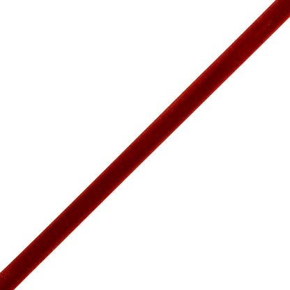 Stretch Velvet Ribbon Trim Made in Italy - 0.25" - Deep Red - Gislaine Collection