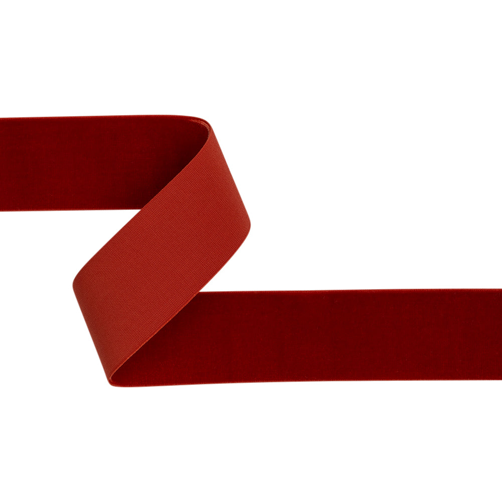 Stretch Velvet Ribbon Trim Made in Italy - 1.5" - Deep Red - Gislaine Collection