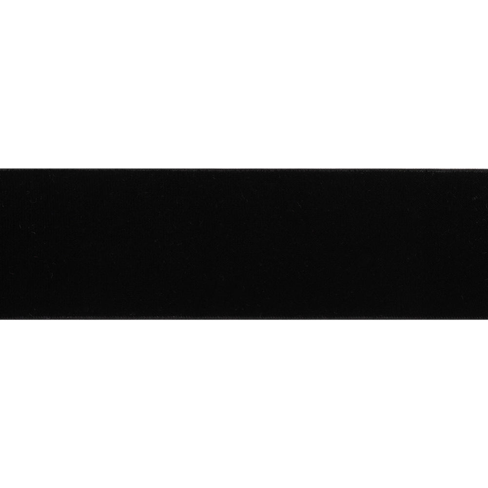 Stretch Velvet Ribbon Trim Made in Italy - 2" - Black - Gislaine Collection