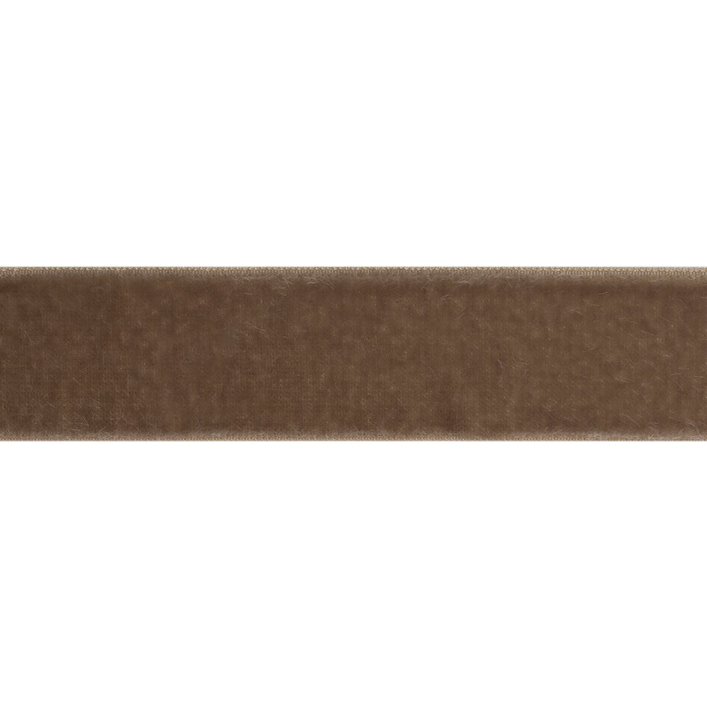 Stretch Velvet Ribbon Trim Made in Italy - 0.875" - Beige - Gislaine Collection