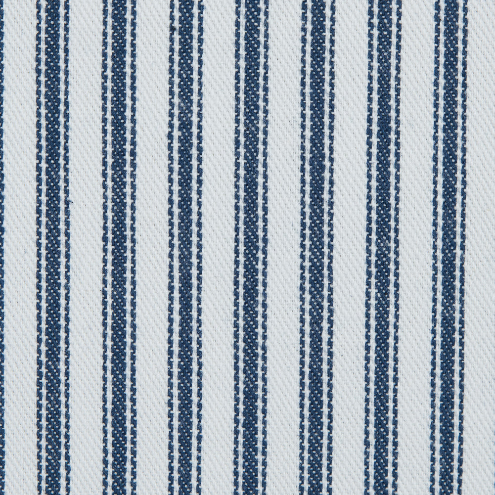 Navy and White Ticking Striped Cotton Twill - Detail