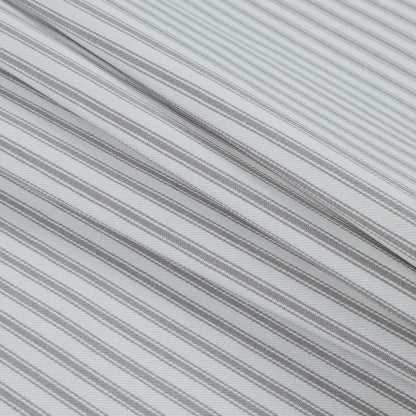 Nickle and White Ticking Striped Cotton Twill - Folded