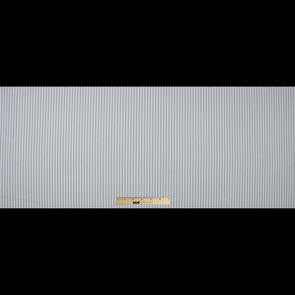 Nickle and White Ticking Striped Cotton Twill - Full